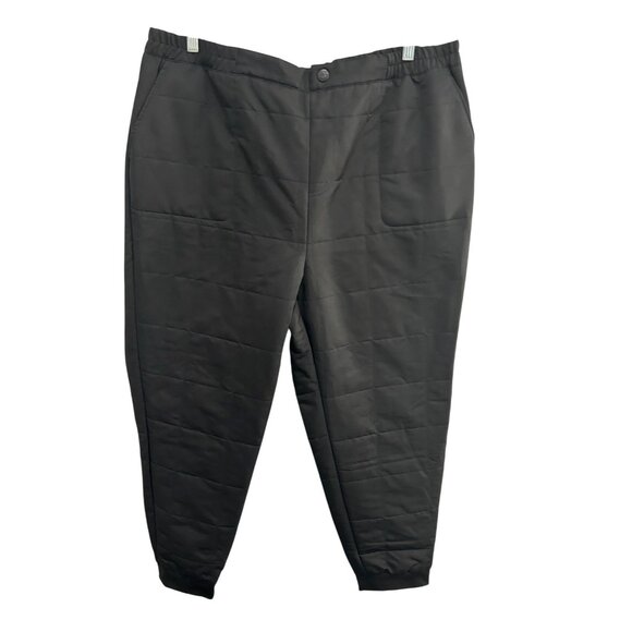 Arctic Expedition Quilted Womens Black Pants 1X Polyester Elastic Waist Warm Win - Picture 1 of 9